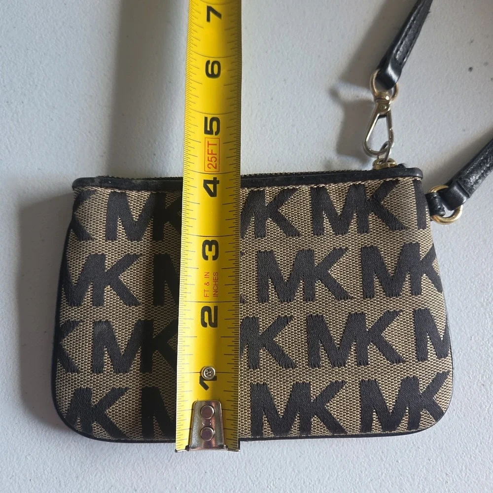 Michael Kors Monogram Brown/Tan Logo Wristlet Wallet Pouch